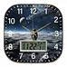 wooden wall clock with LCD display